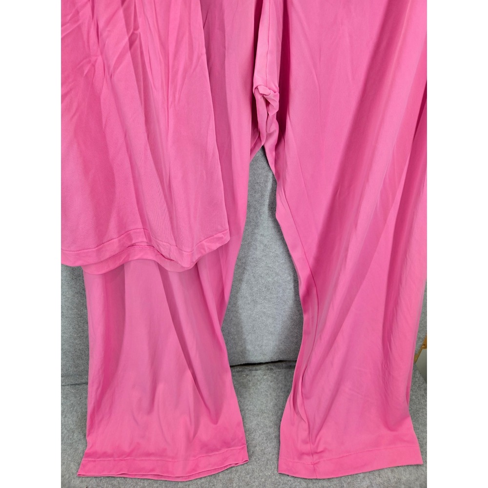 Vanity Fair Pink Nylon Tricot Pajama Set Short Sleeve Button Top Pants XXL - Picture 3 of 8